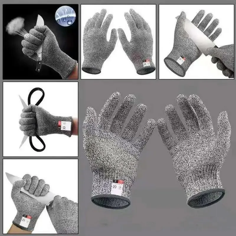 Cut Resistant Glove - レベル5 HPPE耐切創手袋 キッチン/ガーデニング用耐切創ニット手袋 耐突き刺し性・耐摩耗性 ガラス/建築/切断用手袋