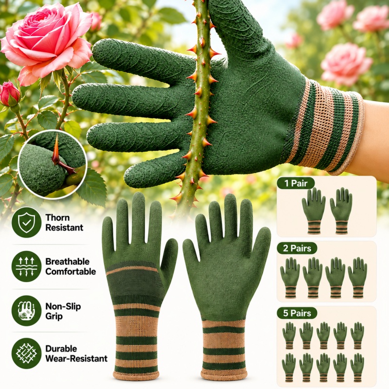 Gardening Glove Waterproof - 多用途ガーデニンググローブ、棘防止、防水、耐切創性、滑り止めグリップ、バラ、アザミの剪定、掃除、屋外作業用