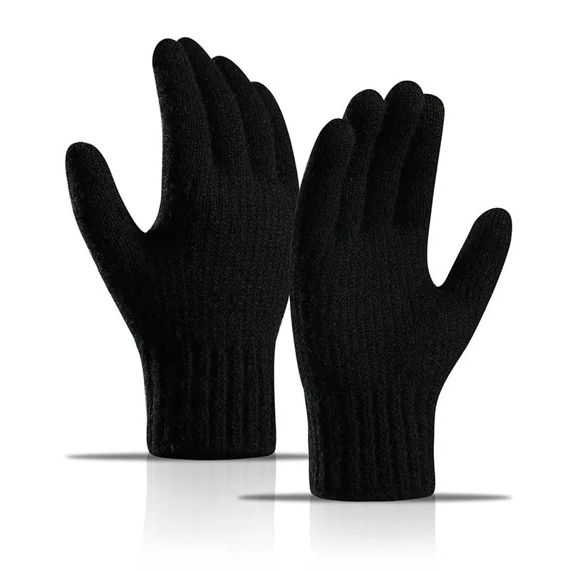 Wool Glove Lined - メンズ アルパカウール タッチスクリーン手袋 フリース裏地 厚手 防風