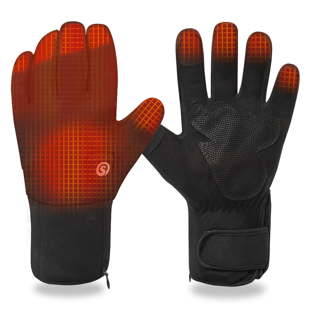 Ski Glove Waterproof - バッテリー,防水,ウォーマー,サーマルタッチディスプレイ,冬用の電気温水オートバイ手袋
