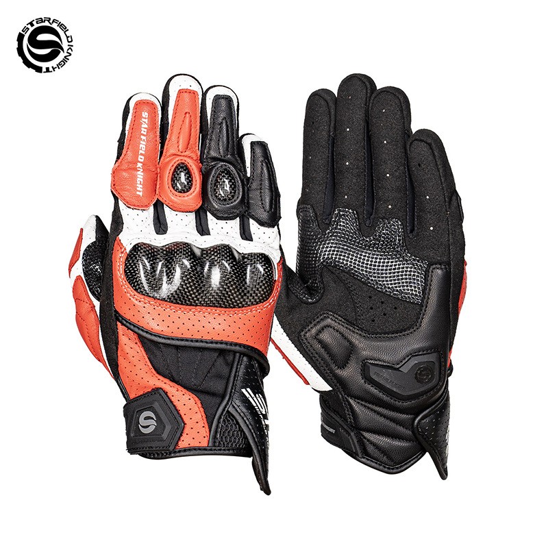 Motorcycle Glove Knuckle - スターフィールドナイト SKG-580 夏用オートバイグローブ男性通気性カーボンファイバーナックルタッチスクリーンフルフィンガーモトライディングギア