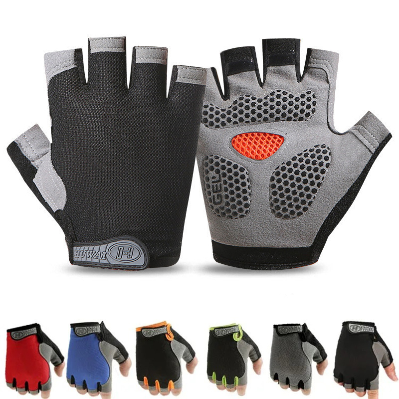 Workout Glove Gym - アウトドアスポーツジムフィットネス通気性ノンスリップ男性と女性のハーフフィンガーグローブ夏釣り自転車フィンガーレスグローブ
