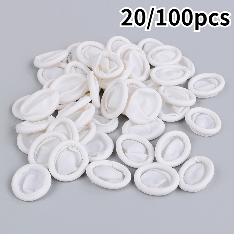 Latex Disposable Glove - 使い捨て帯電防止ゴム手袋,眉毛拡張,ラテックス指サック,実用的なオフツールアクセサリー,20個,100個