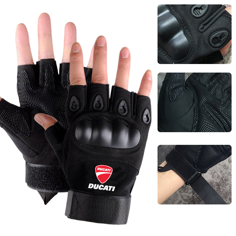 Motorcycle Glove Knuckle - 戦術的なハードナックルハーフフィンガーグローブアウトドアスポーツグローブ狩猟手袋オートバイ乗馬手袋ドゥカティスポーツモンスター用