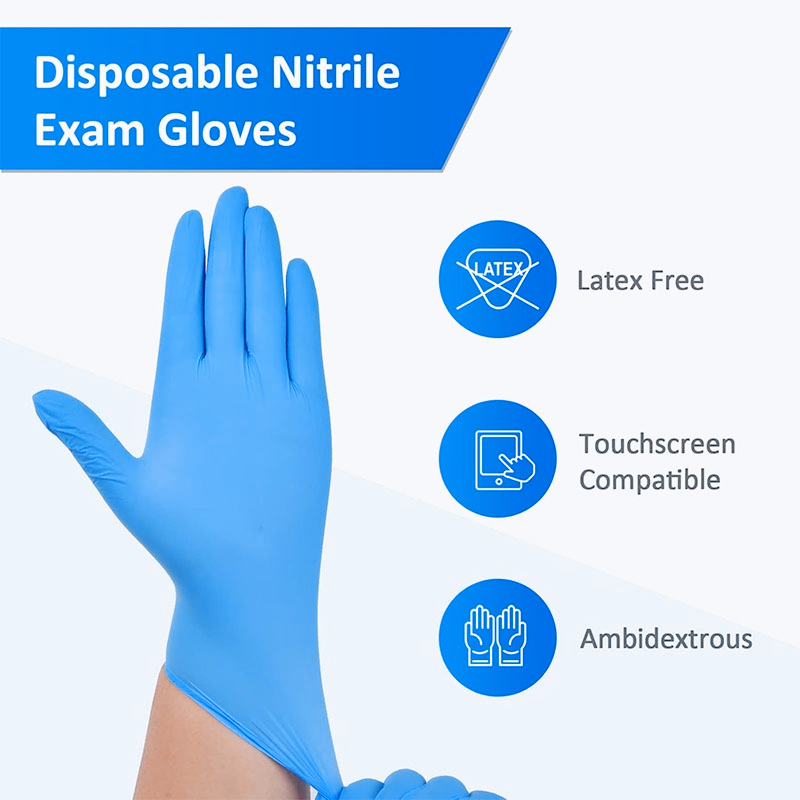 100 個ブルーニトリル使い捨て手袋ラテックスフリー安全作業 - Latex Disposable Glove のレビューと価格