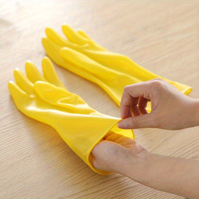 1 ペア (2 個) ゴム手袋食器洗い防水肥厚牛肉ゴムラテッ - Rubber Glove Cleaning のレビューと価格