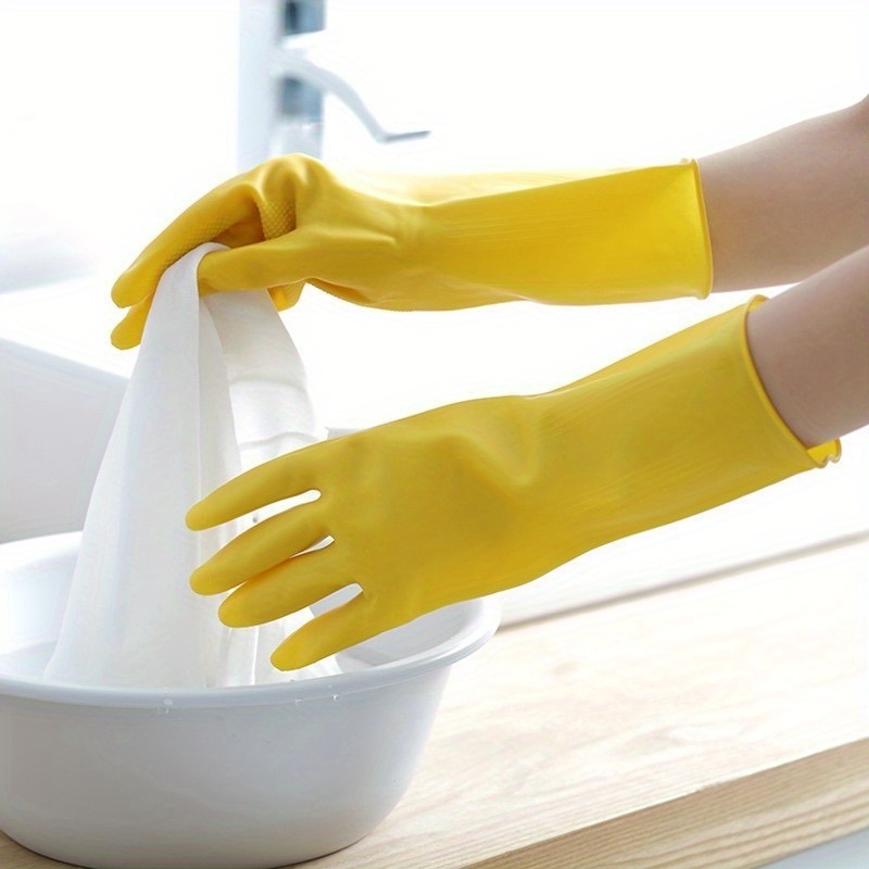1 ペア (2 個) ゴム手袋食器洗い防水肥厚牛肉ゴムラテッ - Rubber Glove Cleaning のレビューと価格