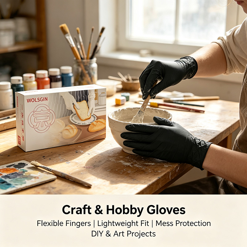 10/50/100/200枚入り黒色使い捨て合成ニトリル手袋 - Rubber Glove Cleaning のレビューと価格