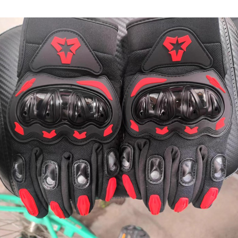 タッチ対応フルフィンガーグローブ、ハードシェルナックル付き、 - Motorcycle Glove Knuckle のレビューと価格
