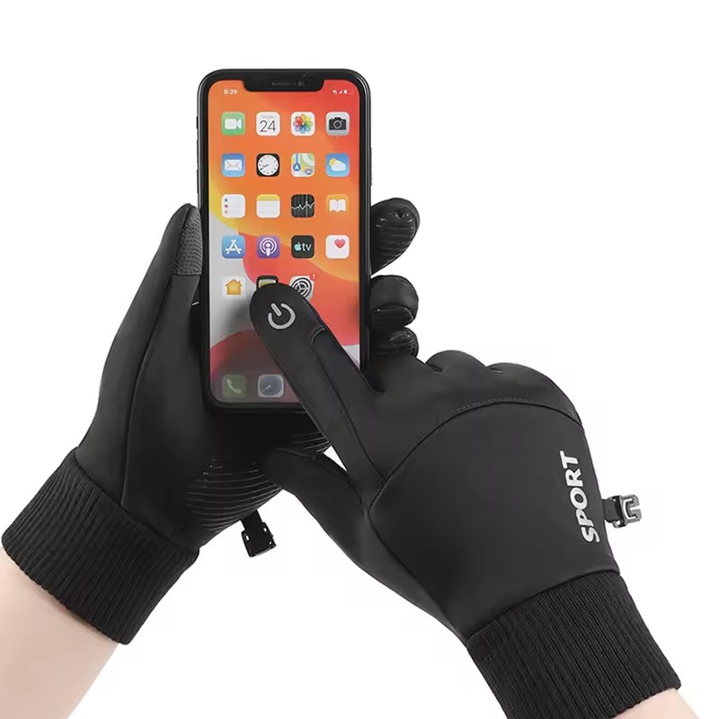 黒色の冬用暖かいフルフィンガー防水サイクリングアウトドアスポ - Ski Glove Waterproof のレビューと価格
