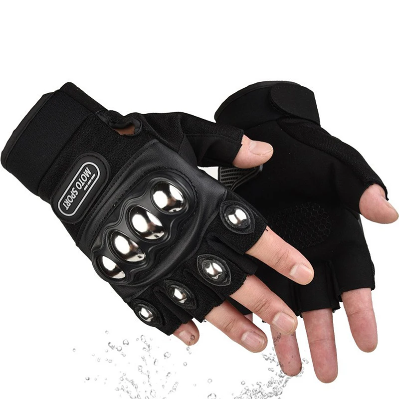 ハーフフィンガー保護用バイクグローブ、スチール製ナックルガー - Motorcycle Glove Knuckle のレビューと価格