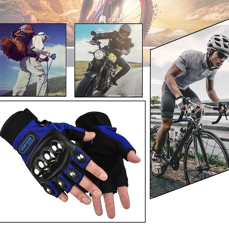 ハーフフィンガー保護用バイクグローブ、スチール製ナックルガー - Motorcycle Glove Knuckle のレビューと価格