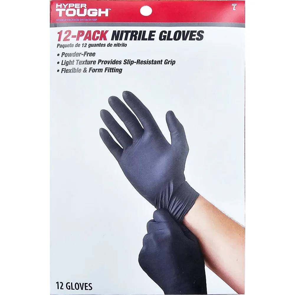 新入荷-使い捨てニトリル手袋 Lサイズ 12双入り パウダー - Exam Glove Nitrile のレビューと価格
