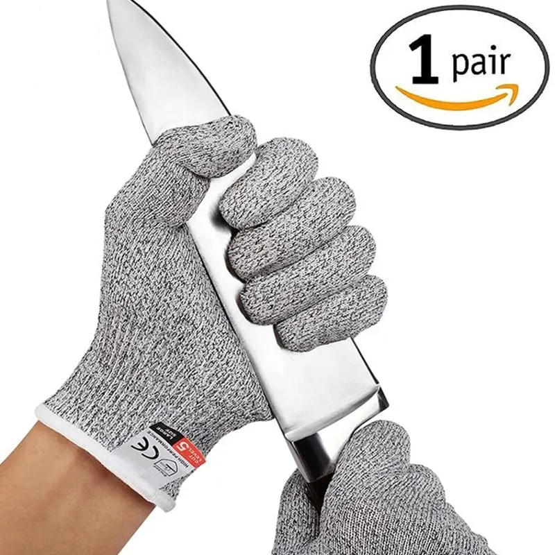 レベル 5 カットプルーフ刺しにくいワイヤー金属手袋キッチン - Cut Resistant Glove のレビューと価格